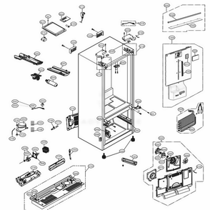 Case Parts Diagram and Parts List for LFXS28968D ASBCNA0 LG Refrigerator
