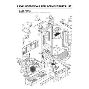 Section 1 Diagram and Parts List for LFX25980ST ASTCLGA LG Refrigerator