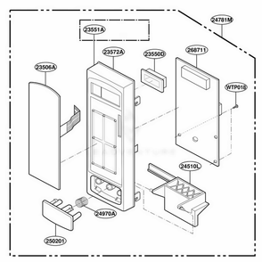 Controller Parts Diagram and Parts List for MMC5086AAB CBKEMTG LG Microwave