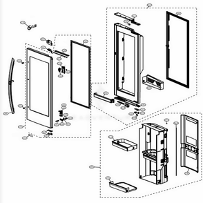 Door Parts 2 Diagram and Parts List for LRFVC2406D ASBCNA1 LG Refrigerator