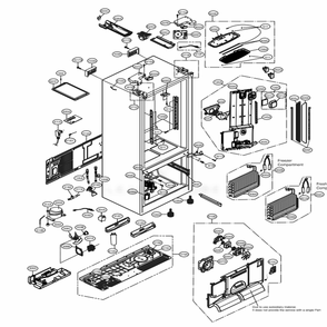 Case Parts Diagram and Parts List for LFXC24796D ASBCNA1 LG Refrigerator