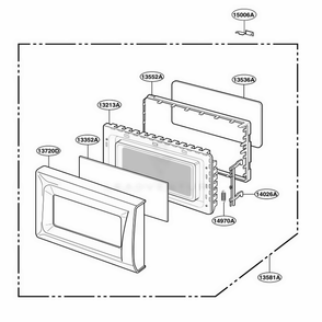 Door Parts Diagram and Parts List for MA1420W01 CW1EGSE LG Range