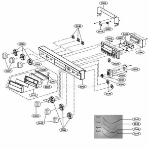 Control Parts Diagram and Parts List for UPSG3014ST AS1ESGN LG Wall Oven