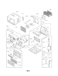 Exploded View Parts Diagram and Parts List for LWHD1006RY6  LG Air Conditioner