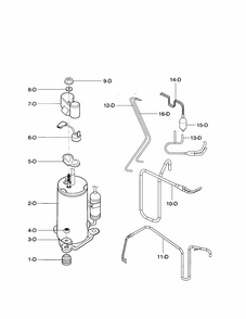 Compressor Diagram and Parts List for 58074121300  Kenmore Air Conditioner