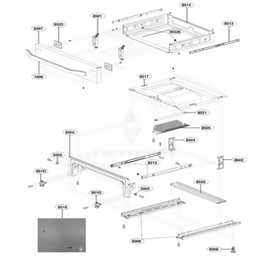 Drawer Parts Diagram and Parts List for LSSE3027ST AS6LSTD LG Range