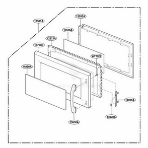 Part Location Diagram of 3213W1A049A LG FRAME ASSEMBLY,DOOR
