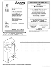 Valve And Water Tube Parts Diagram and Parts List for GR-L268LQTM ASWCSE2 LG Refrigerator