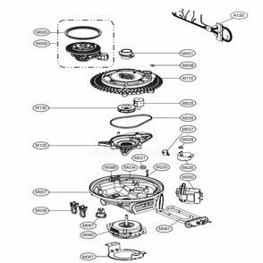 Sump Assembly Diagram and Parts List for LDS5540ST ASTEEUS LG Dishwasher