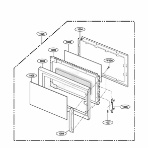 Part Location Diagram of 3581W1A269D LG DOOR Assembly