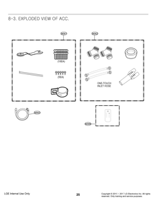 Accessories Diagram and Parts List for F70E2UDNK4 ASSEEUS LG Washer