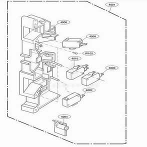 Latch Board Parts Diagram and Parts List for KHMC107EWH AW1EKAD LG Wall Oven