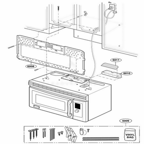 Installation Parts Diagram and Parts List for 80804 AB6ESEA LG Microwave