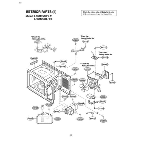 Section 5 Diagram and Parts List for LRM1250B CB1ELGA LG Microwave Oven Combo