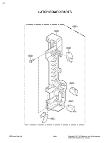 Latch Board Parts Diagram and Parts List for MQ1724FSDL CFSESTD LG Microwave