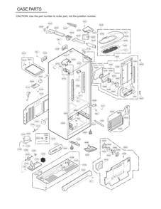 Case Parts Diagram and Parts List for GC-L288NQXP ABICSE4 LG Refrigerator