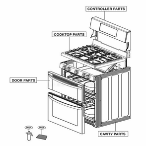 Main Diagram and Parts List for LDG3035ST FS1ELGA LG Wall Oven