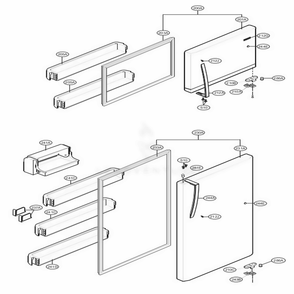 Door Parts Diagram and Parts List for 78033 ASTCSE6 LG Refrigerator
