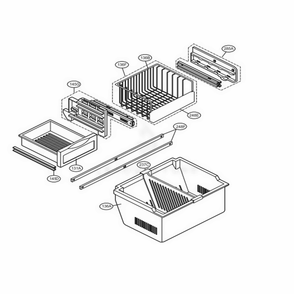 Freezer Drawer Parts Diagram and Parts List for 75094 ABICSEF LG Refrigerator