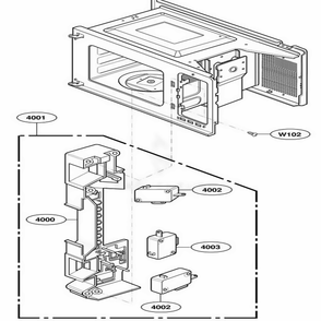 Latch Board Parts Diagram and Parts List for LD10D2 AGREAMA LG Range
