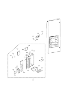 Dispenser Parts Diagram and Parts List for LFX25975ST 02 LG Refrigerator