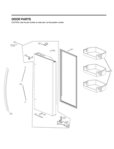 Door Parts 2 Diagram and Parts List for GR-L30GMSRM ASTCNA0 LG Refrigerator