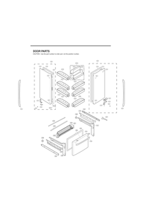 Door Parts Diagram and Parts List for GC-B258USNZ ASTCNA8 LG Refrigerator