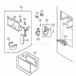 Dispenser Parts Diagram and Parts List for 71099 AWBCSE2 LG Refrigerator