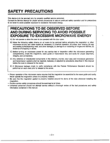 Safety Precautions Diagram and Parts List for MA-1171S  LG Microwave