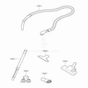 Accessory Diagram and Parts List for 23090 AZBESRS LG Canister Vacuum