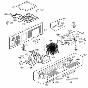 Mechanical Compartment Diagram and Parts List for LRSC26915TT ATICLGA LG Refrigerator