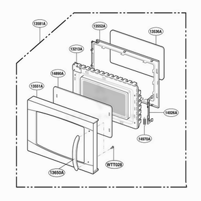 Door Parts Diagram and Parts List for MA7005ST CS1EGSE LG Wall Oven
