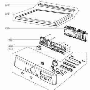 Control Panel And Plate Assembly Diagram and Parts List for DLG3171W ABWEEUS LG Dryer