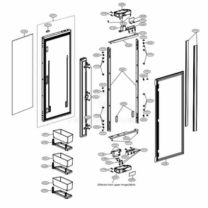 Refrigerator Room Left Compartment Diagram and Parts List for SKSFD3604P ASWCNA0 LG Range