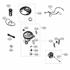 Sump Assembly Diagram and Parts List for 14677 ABDESEU LG Dishwasher