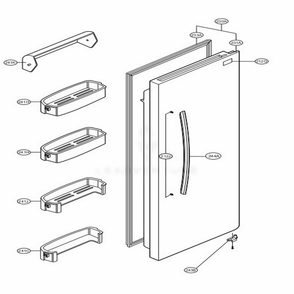 Refrigerator Door Diagram and Parts List for LSC27910TT ATI2LGA LG Refrigerator
