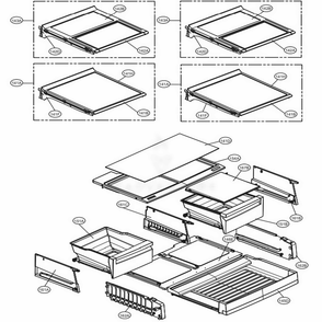 Refrigerator Parts Diagram and Parts List for 74013 ASTCSE1 LG Refrigerator