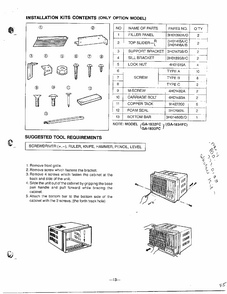 Installation Kits Contents Diagram and Parts List for GA-1834FC  LG Air Conditioner