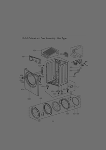 Cabinet And Door Assembly Diagram and Parts List for RN13A2AS ABWESEU LG Dryer