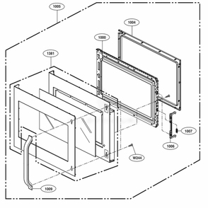 Door Parts Diagram and Parts List for LSMC3086ST ASBESTD LG Microwave