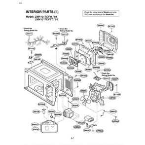 Section 7 Diagram and Parts List for LMH1017CVST AS1ELGA LG Microwave Oven Combo