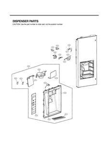 Dispenser Parts Diagram and Parts List for GR-L31GUSJM ASTCNA0 LG Refrigerator