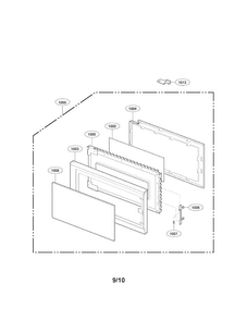 Door Parts Diagram and Parts List for LMV1314B01  LG Microwave