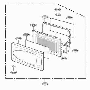 Door Parts Diagram and Parts List for MT2110SJQ MWEWRP LG Range