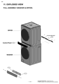 Diagram 1 Diagram and Parts List for W3P7CVU2WVS ABWEUUS LG Washer