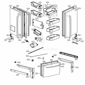 Door Parts Diagram and Parts List for 71059 AWBCSE4 LG Refrigerator