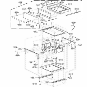 Drawer Parts Diagram and Parts List for LRE30755ST ASTLLGA LG Range