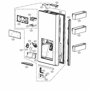 R-Room Door Part 1 Diagram and Parts List for LUPXS3186N AGRCNA0 LG Refrigerator