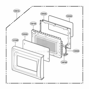 Door Parts Diagram and Parts List for KMA6512W CW1EGSE LG Wall Oven
