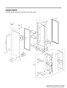Door Parts 2 Diagram and Parts List for GR-J308MSRM ASTCNA1 LG Refrigerator